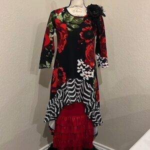 Floral high low outfit